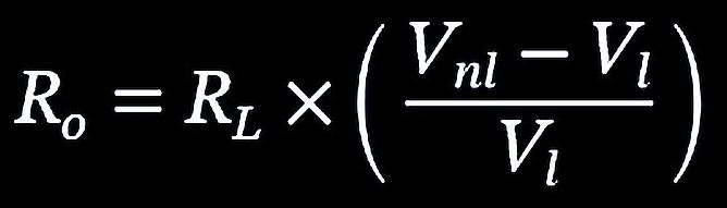 Formula to calculate amplifier source impedance
