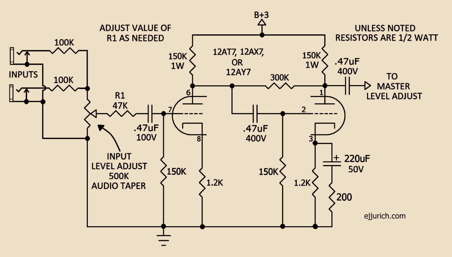 Design a vacuum tube amplifier for tube rolling